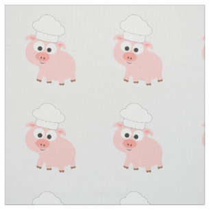 Tissu Cute Cartoon Chef Porte un Casquette Chef