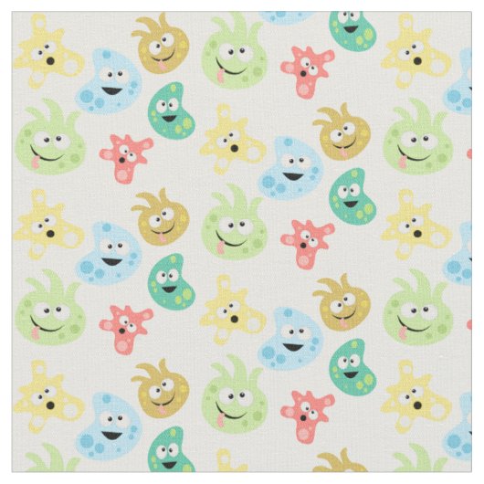 Tissu Cute Cartoon Germs Virus Bacteria Microbe Fabric (Fermer)