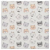 Tissu Cute Cat Faces Cotton Fabric (Échantillon)