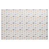 Tissu Cute Cat Faces Cotton Fabric (Fat Quarter)