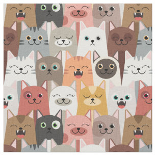 Tissu Cute Cats Fabric