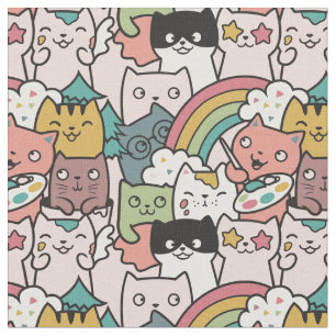 Tissu Cute Cats Fabric