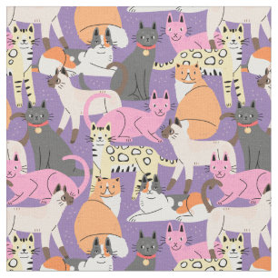 Tissu Cute Cats Fabric