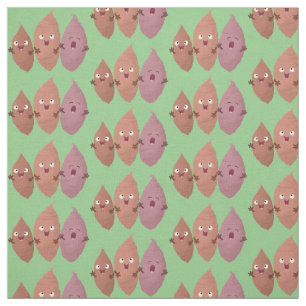 Tissu Cute chantant des patates douces caricaturales lég