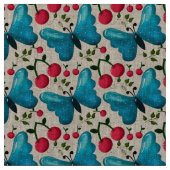 Tissu Cute Cherry Butterfly Pattern, Glossy Kawaii Fruit (Fermer)
