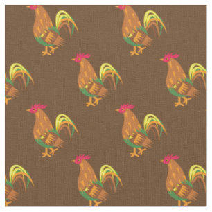 Tissu Cute Chicken Rooster Enfants Baby Nursery Brown