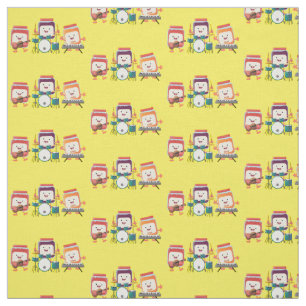 Tissu Cute confiture session dessin animé musicien humou