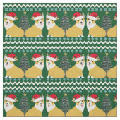 Tissu Cute Corgi Noël Père Noël (Échantillon)
