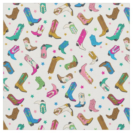 Tissu Cute Cowgirl Boot Fabric (Fermer)