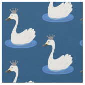 Tissu Cute cygne blanc avec dessin de la couronne (Fermer)