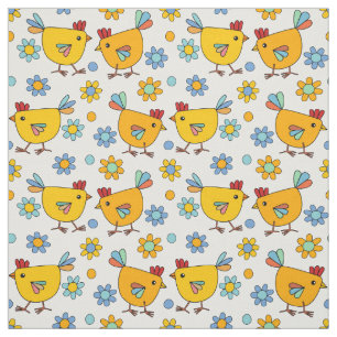 Tissu Cute design de pâques de poulet coloré tendance