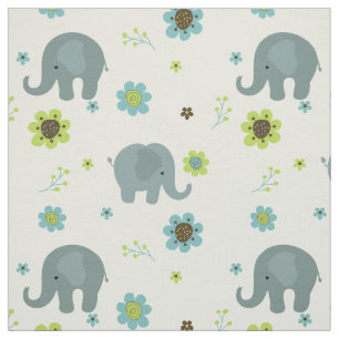 Tissu Cute Elephants Nursery Fabric