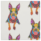 Tissu Cute et coloré Boston Terrier Fabric (Échantillon)