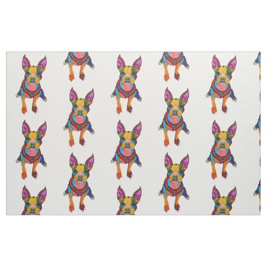 Tissu Cute et coloré Boston Terrier Fabric (Fat Quarter)