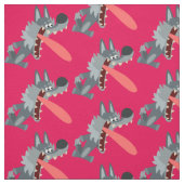 Tissu Cute Excitée Cartoon Wolf Fabric (Échantillon)