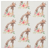 Tissu Cute Giraffe Aquarelle Maman & Bébé (Échantillon)