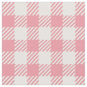 Tissu Cute Girl Rose En vichy Buffalo Plaid