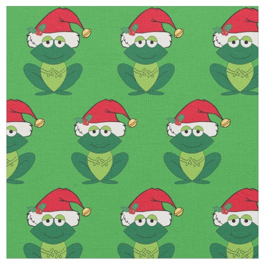 Tissu Cute Grenouille de Noël (Fermer)