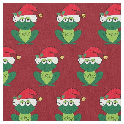Tissu Cute grenouille rouge de Noël (Fermer)