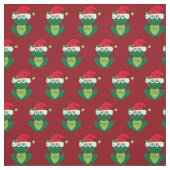 Tissu Cute grenouille rouge de Noël (Échantillon)