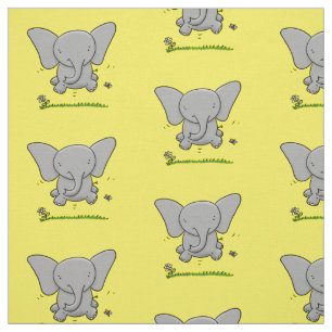 Tissu Cute happy baby elephant cartoon