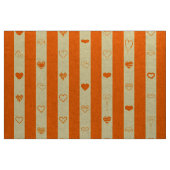 Tissu Cute Heart Modern Orange Stripe (Yard)