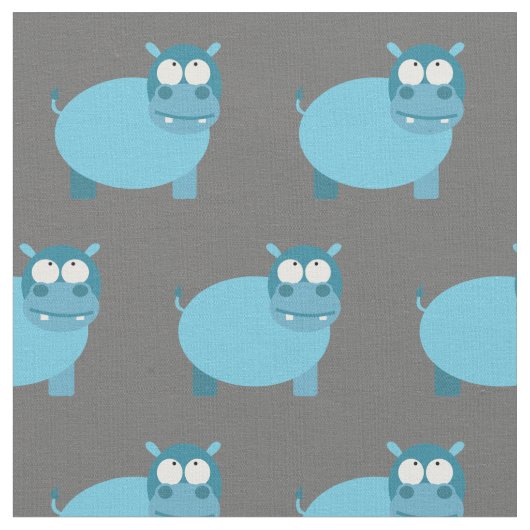 Tissu Cute Hippo bébé bébé pépinière gris Hippopotame (Fermer)