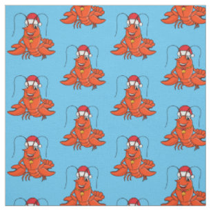 Tissu Cute joyeux homard portant le dessin du casquette
