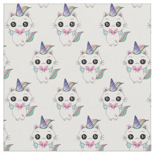 Tissu Cute Kawaii Caticorn Unicorn Motif