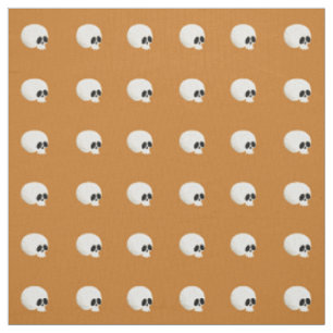 Tissu Cute Kawaii Halloween Crâne Pois Orange