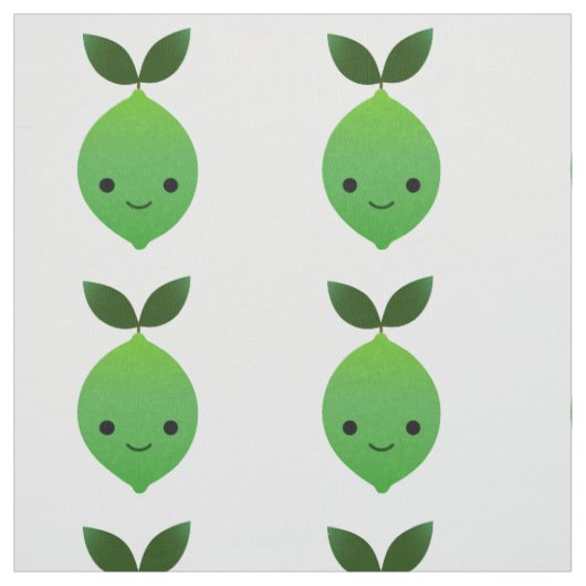 Tissu Cute Kawaii Lime (Échantillon)
