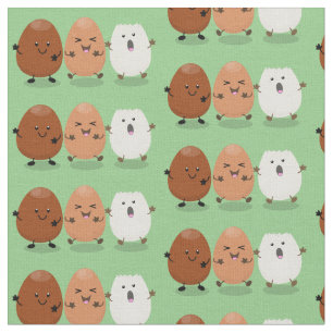Tissu Cute kawaii oeufs humoristique dessin animé