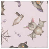 Tissu Cute Kids Cat Bat Spider Halloween Motif (Fermer)