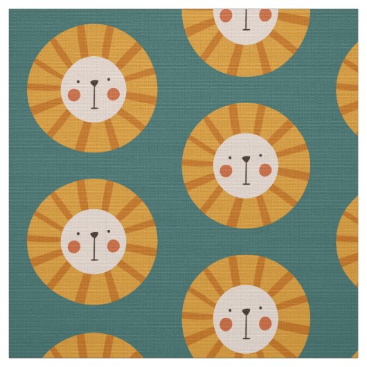Tissu Cute Lion Green Nursery (Échantillon)