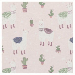Tissu Cute Llama Fabric