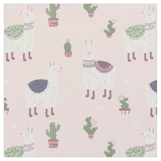 Tissu Cute Llama Fabric (Fermer)