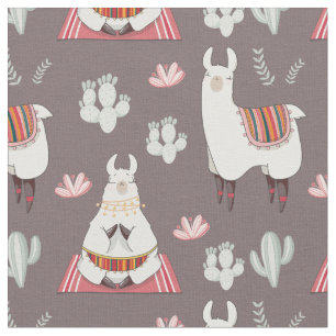 Tissu Cute Llama Fabric