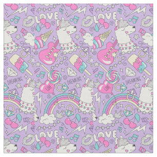 Tissu Cute Llama Motif