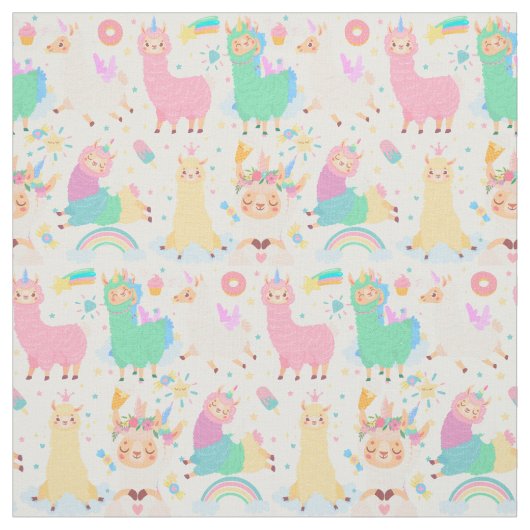 Tissu Cute Llamas (Échantillon)