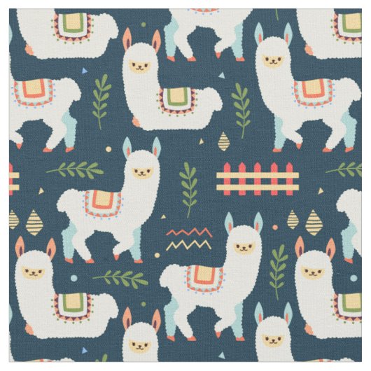 Tissu Cute Llamas Fabric (Fermer)