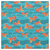 Tissu Cute Motif de natation Goldfish & Water (Échantillon)