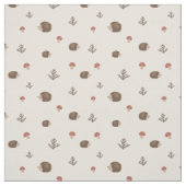 Tissu Cute Motif forestier de Hérisson et Champignons (Échantillon)