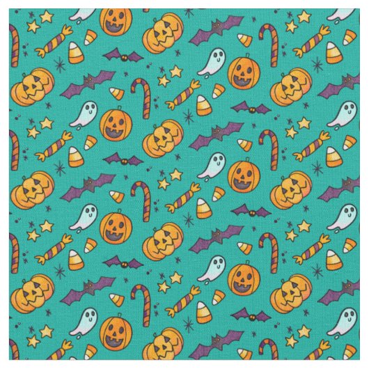 Tissu Cute Motif Halloween (Fermer)