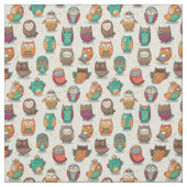 Tissu Cute Owl Motif (Échantillon)