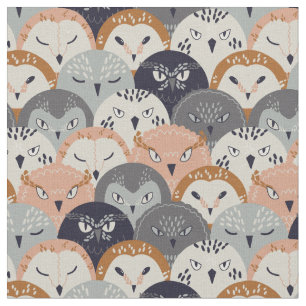 Tissu Cute Owl Motif Fabric