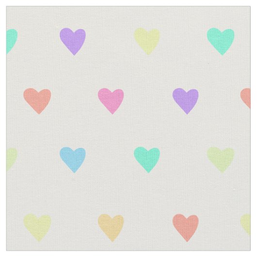 Tissu Cute Pastel Rainbow Hearts Motif (Fermer)