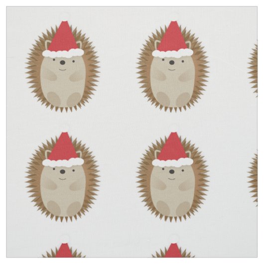 Tissu Cute Père Noël Hedgehog (Échantillon)