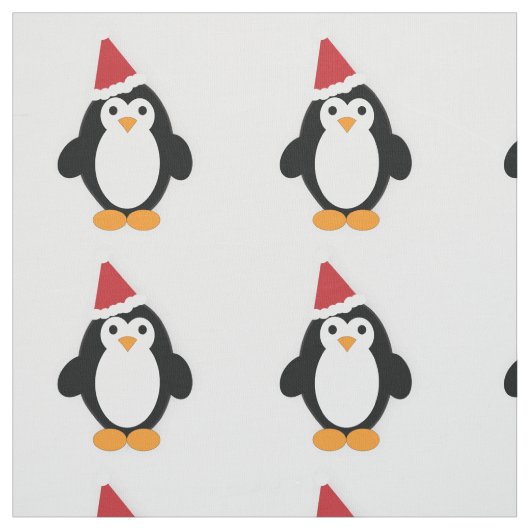 Tissu Cute Père Noël Penguin (Échantillon)