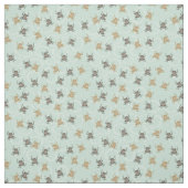 Tissu Cute Petite Grenouille Vert naturel (Échantillon)