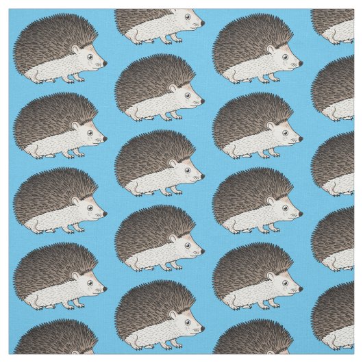 Tissu Cute prickly hedgehog cartoon (Échantillon)